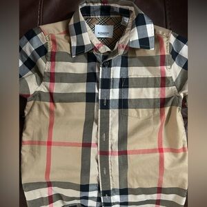 Burberry Kids' Owen Check Short Sleeve Button-Up Shirt